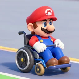 stephen hawking in mario cart, in his wheelchair, gameplay footage