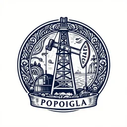 illustration of a corporate logo of a oilrig, intricate details, ornate, detailed illustration, octane render, Johanna Rupprecht style, William Morris style, trending on artstation