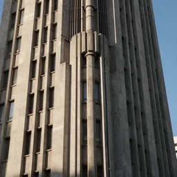 a tall building with a lot of pipes on it, an art deco sculpture by david chipperfield, trending on unsplash, remodernism, constructivism, creative commons attribution, orthogonal