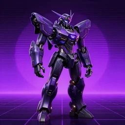 cybertronic raven, retrowave art, purple and black, 4k, trending on artstation