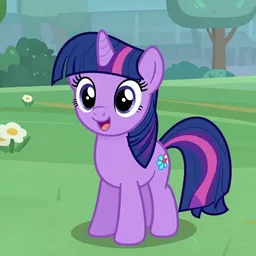 Twilight Sparkle sit on the grass, 3d, 4k