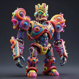 abstract detailed sculpture, mechabot, 3 d fractals, tubes, wires, shiny buttons, vray, octane, highly detailed, 8 k, fluorescent colors, baroque, by david lachapelle, tron, steampunk, tiki mask