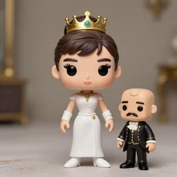 audrey hepburn cos play king george iii, stop motion vinyl action figure, plastic, toy, butcher billy style