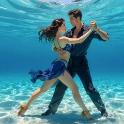 semi realistic portrait  Salsa Dancing  inside clear blue ocean water  by  Hyung-tae Kim, AquaSixio, Stanley, strong color overlay, rim light and highlights , by Artgerm Lau,  Gesture draw, Salsa Social Dance, couple, Salsa tricks, WLOP,  Hyung-tae Kim, Rossdraws, Gesture draw,  James Jean, Andrei Riabovitchev, Marc Simonetti, and Sakimichan, trending on artstation
