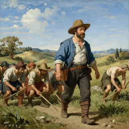burt simpson as farmer leading the farmers in quarto stato by pelizza da volpedo, masterpiece 4 k digital, highly detailed, trending on artstation, award winning