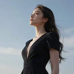 classy elegant sophisticated portrait of a girl looking at the sky, fantasy art by nixeu and guweiz and ilya kuvshinov, sleek curves, intricate sharp focus, trending on artstation hq, deviantart, pinterest, unreal engine 5, 4 k uhd image