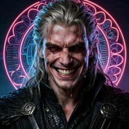 ugly smile, rough and ugly male, fame of thrones, lord of daggers, neon, fibonacci, sweat drops, insane, intricate, highly detailed, digital painting, artstation, concept art, smooth, sharp focus, illustration, Unreal Engine 5, 8K, art by artgerm and greg rutkowski and alphonse mucha