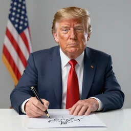 donald trump as the homunculus drawing. 3 d render