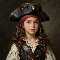 intelligent female pirate captain 3 5 years old, 1 9 4 0 s haircut, fully clothed, wise, beautiful, 1 7 5 0 s oil painting, dramatic lighting, trending on artstation, sharp focus