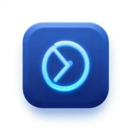 ios app icon for an ai app, blue neon style, stunning, highly - detailed