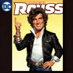 bob ross artwork by alex ross cover art for dc comics