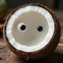 now, the coconut fruit, say my relatives,, silly, coconut, highly detailed, sharp, cinematic, 8 k,