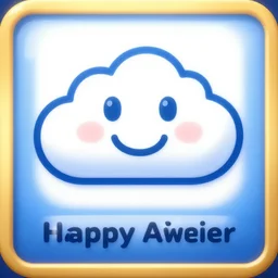 happy cloud app logo, digital art, award winning