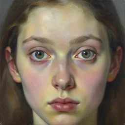 her eyes wide by beksinski, zdzisław, oil on canvas