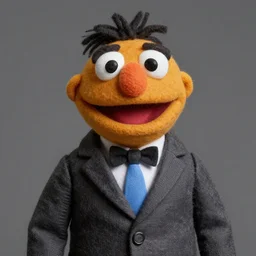 steve carrell with a suit as a muppet. highly detailed felt. hyper real photo. 4 k.