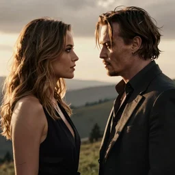 johnny depp and amber heard starring at each other