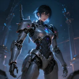 a girl from final fantasy live action, cosplaying as a robot, evocative, mystical night, very very very very detailed, award winning, masterpiece digital painting by greg rutkowski, alex grey, artstation, 4 k wallpaper