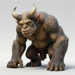hunched troll with a horn on his head, fantasy, highly detailed, digital art, sharp focus, trending on art station, kentaro miura manga art style