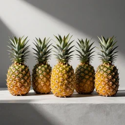 still life of row of pineapples. art by maria sibylla merian