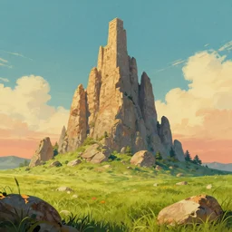 the wizards tower!!, rocky grass field, grand landscape art by donato giancola and greg rutkowski, vintage retro, digital art, trending on artstation, symmetry!!, epic composition