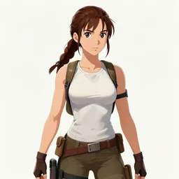 Lara Croft in the style of Anime