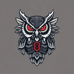 owl logo with japanese armor 8 k