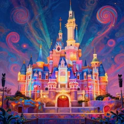 photo of castle bioillumination ray tracing hdr in matte painting whimsical fairy wonderland vibrant colors candyland wonderland gouache swirls detailed by beatrix potter daniela uhlig and jamie hewlett : 1 median photoshop smooth filter : 2 0 sweet joy harmony color scheme : 2