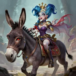 a donkey drag queen, fantasy art, in the style of artgerm, illustration, epic, fantasy, intricate, hyper detailed, artstation, concept art, smooth, sharp focus, ray tracing, vibrant, photorealistic