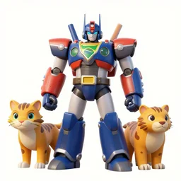 a brazilian themed megazord, each member resembling a native brazilian animal