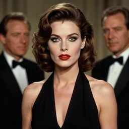 Valery Kaufman as a Bond Girl in a James Bond movie still 2010s cinematic, Makeup by Pat McGrath, Greg rutkowski,  highly detailed, in the style of cinematic