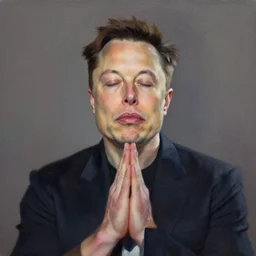 this is a painting with the theme elon musk inner peace on the artstation trending page of year 2 2 2 2