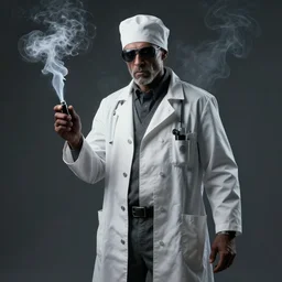 a plague doctor, smoke, 8k, realistic, detailed