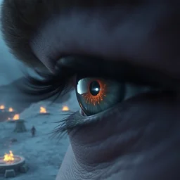 the eye of ( ( ( sauron ) ) ), watching the the great battle of the middle earth, cinematic light, unreal engine 5