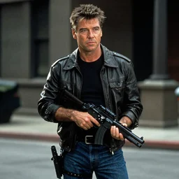 film still of Pierce Brosnan as Martin Riggs in Lethal Weapon, 4k