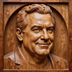 a highly detailed, realistic wood carving of Cosmo Kramer, intricate, 8k highly professionally detailed, HDR