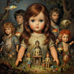 highly detailed wide - angle portrait of a retro doll with fingerless hands hands, nicoletta ceccoli, mark ryden, lostfish, earl nore, hyung tae, frank frazetta, global illumination, detailed and intricate environment