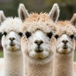 portrait of alpaca 3 x 3 eyes in crisp detail by vito acconci
