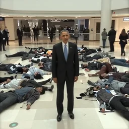 CCTV Footage obama with alot of dead bodys in the mall