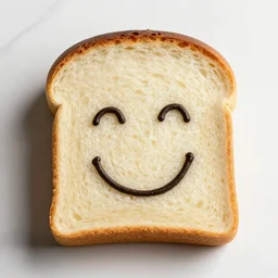 a happy piece of bread
