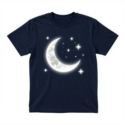 t-shirt with glowing stars and the moon