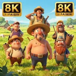 photo cartoon illustration comics manga painting of farm : 6 fantasy, digital painting, unreal engine, 8 k, volumetric lighting, contrast