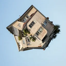 a house rotated 180 degrees