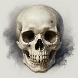 digital art painting pastel goth aesthetic, creepy kawaii skull, highly detailed, highly intricate, artstation