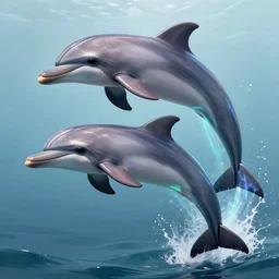 laser dolphins, fantasy, detailed, high quality, artstation