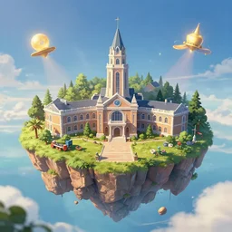 A magical university on a floating island