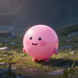 blown pink cartoon bubblegum with round body