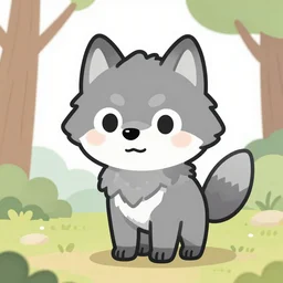 a cute cartoon wolf