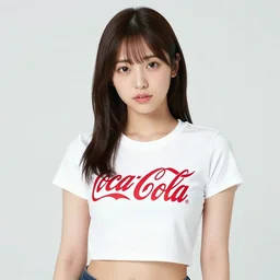 suzu Hirose wearing Coca Cola crop top