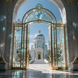 The gate to the eternal kingdom of glass, fantasy, digital art, HD, detailed.