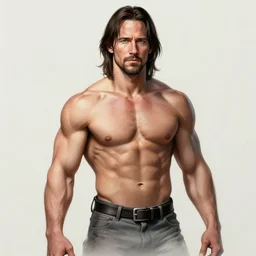 muscular keanu reeves , sketch , trending on artstation , Hyperdetailed , CGSociety